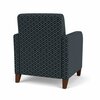 Lesro Siena Lounge Reception Guest Chair, Walnut, RS NightSky Back, MD Farro Seat, RS NightSky Panels SN1101